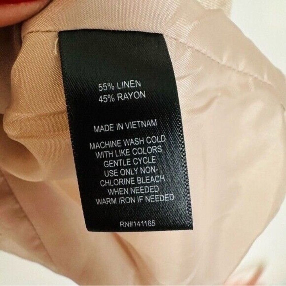 Harve Benard Tan Open Front Linen Blazer Lagenlook Women’s Size 12 oversized - Picture 7 of 9